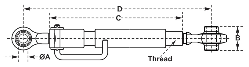 Ford Top Links – dimension drawing with measurements