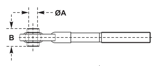 Top Link Ends - Ford – dimension drawing with measurements