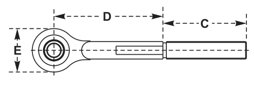 Top Link Ends - Ford – dimension drawing with measurements