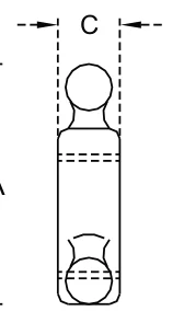 Top Link Locking Collars - Forged – dimension drawing with measurements