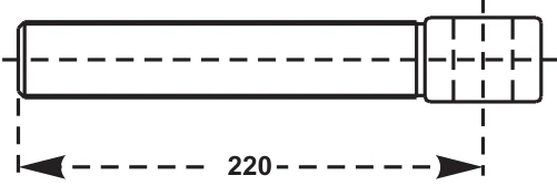 Tie Rod For Articulated Yoke – dimension drawing with measurements