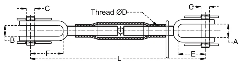 Adjustable Levelling Arm – dimension drawing with measurements