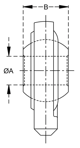 Weld-on Ends - Lower Links – dimension drawing with measurements