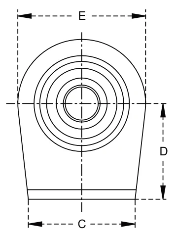 Weld-on Ends - Lower Links – dimension drawing with measurements