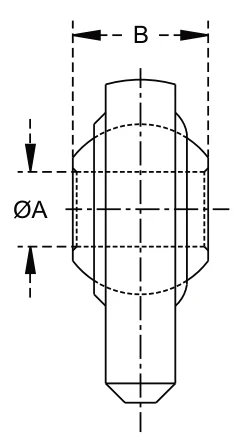 Weld-on Ends - Lower Links – dimension drawing with measurements