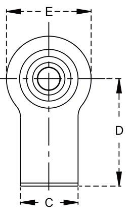 Weld-on Ends - Lower Links – dimension drawing with measurements