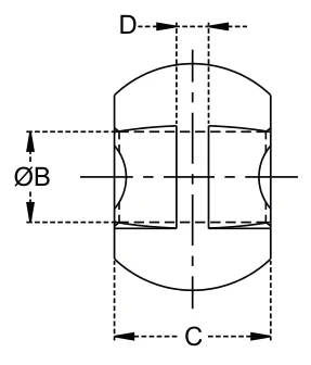 Ball - With Cut – dimension drawing with measurements