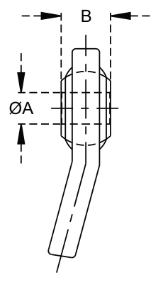 Weld-on Ends - Lower Links – dimension drawing with measurements