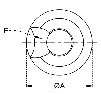 Ball - With Cut – dimension drawing with measurements