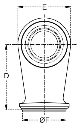 Weld-on End For Hydraulic Cylinders – dimension drawing with measurements