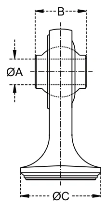 Weld-on End For Hydraulic Cylinders – dimension drawing with measurements