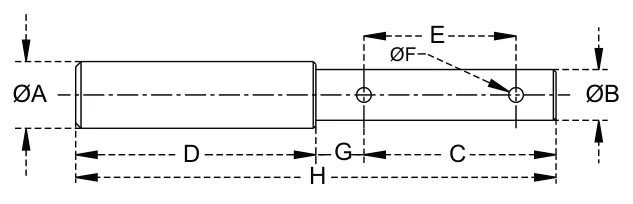 Implement Mounting Pins – dimension drawing with measurements