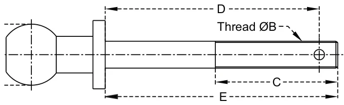 Hitch - Pin Balls – dimension drawing with measurements