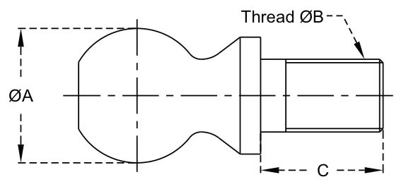 Hitch Balls / Tow Balls – dimension drawing with measurements
