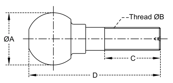 Hitch Balls / Tow Balls – dimension drawing with measurements
