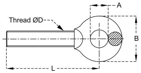 End For Stabilisers Adjusters – dimension drawing with measurements