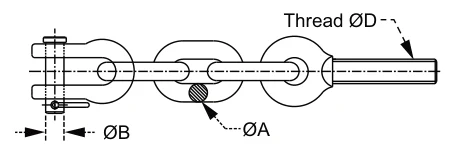 Side Chain Link – dimension drawing with measurements