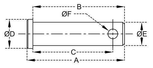 Shackle Pins – dimension drawing with measurements