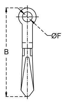 Draw Bar Hook – dimension drawing with measurements