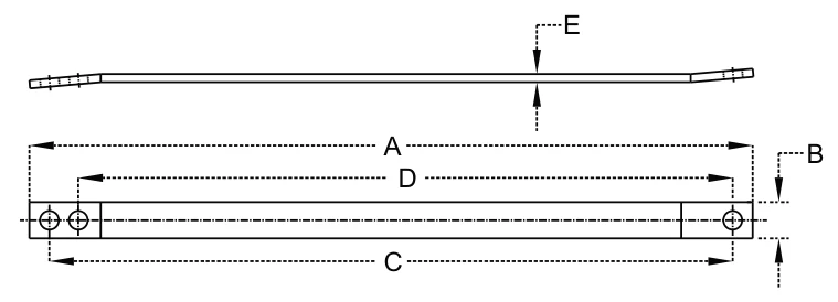 Stabilizer Arms – dimension drawing with measurements