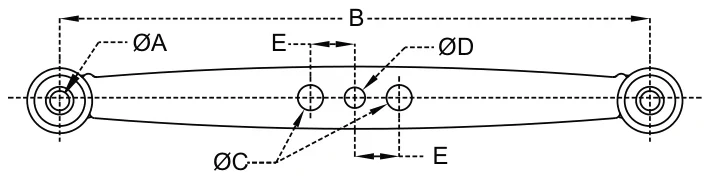 Lower Links – dimension drawing with measurements