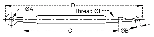 Stabilizer Arms – dimension drawing with measurements