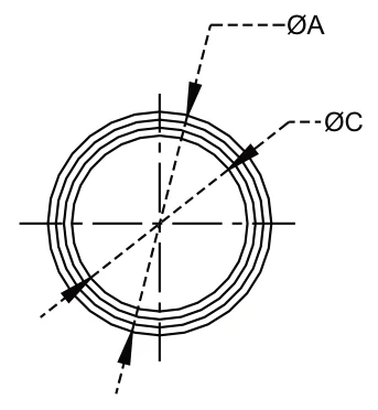 Bushes – dimension drawing with measurements