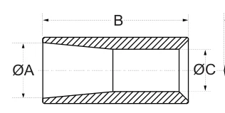 Tines Bushing – dimension drawing with measurements