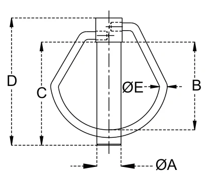 Linch Pins Pear Shape – dimension drawing with measurements