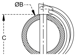 Pipe Linch Pins – dimension drawing with measurements