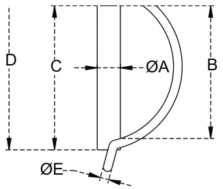 Pipe Linch Pins - Pressed Head – dimension drawing with measurements