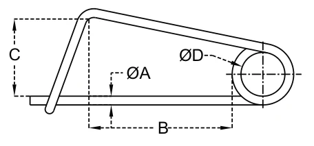 Safety Pins – dimension drawing with measurements