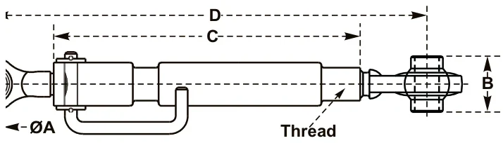 Ford Top Links – dimension drawing with measurements