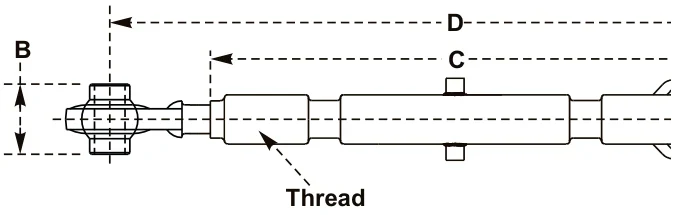 Massey Ferguson Top Links – dimension drawing with measurements