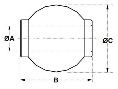 Replacement Balls – dimension drawing with measurements