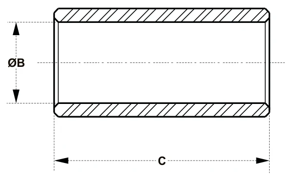 Lift Arm Reducer Bushings – dimension drawing with measurements