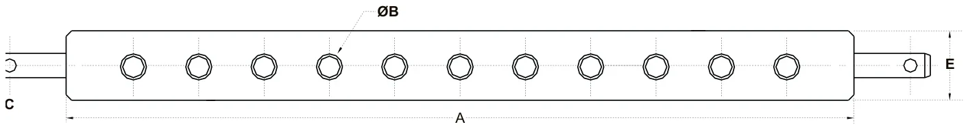 Drawbars / Swinging Drawbar – dimension drawing with measurements