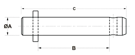 Clevis Type Draw Pins – dimension drawing with measurements