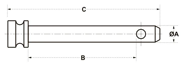 Toplink Pins – dimension drawing with measurements