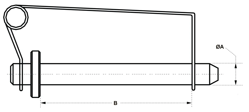 Hitch Pin Safety Lock – dimension drawing with measurements