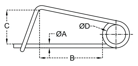 Safety Pins – dimension drawing with measurements