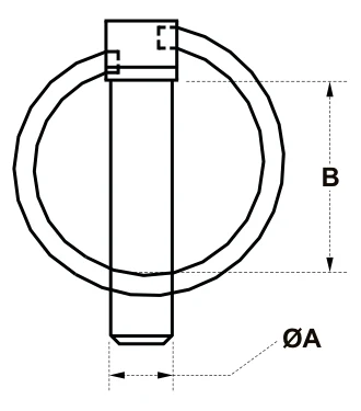 Lynch Pins – dimension drawing with measurements