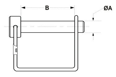 Locking Pins (pto Pin) & PTO Accessories – dimension drawing with measurements