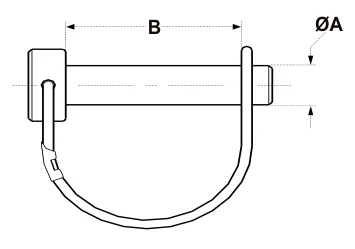 Locking Pins (pto Pin) & PTO Accessories – dimension drawing with measurements