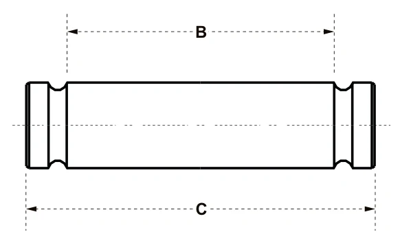 Hydraulic Cylinder Pins – dimension drawing with measurements