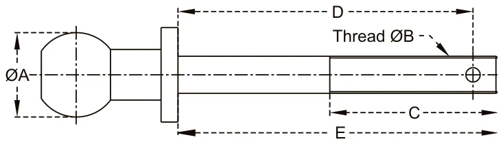 Pin Balls – dimension drawing with measurements
