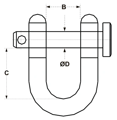 Utility Clevises – dimension drawing with measurements