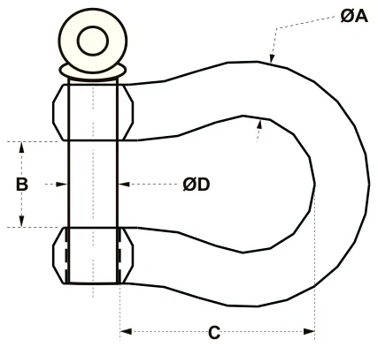 Farm Clevises – dimension drawing with measurements