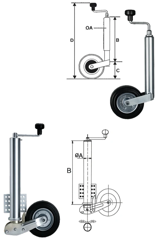 Jockey Wheel – Trailer & jack range – AgriWell Spares
