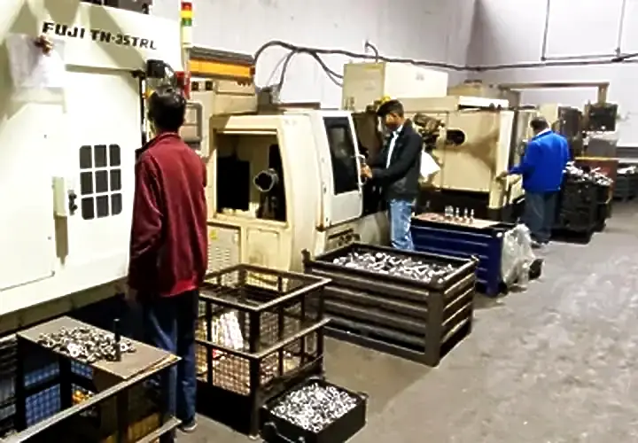 CNC lathes turning forged tractor linkage components